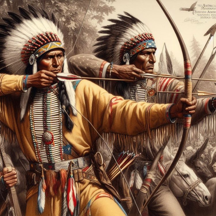 Native American Indians Firing Arrows