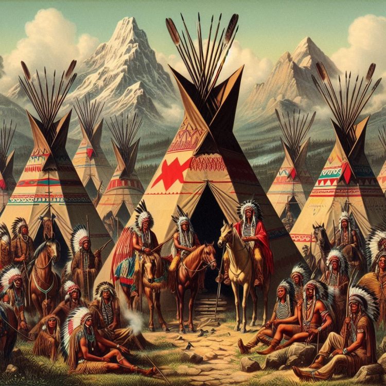 Native American Indians Wigwams
