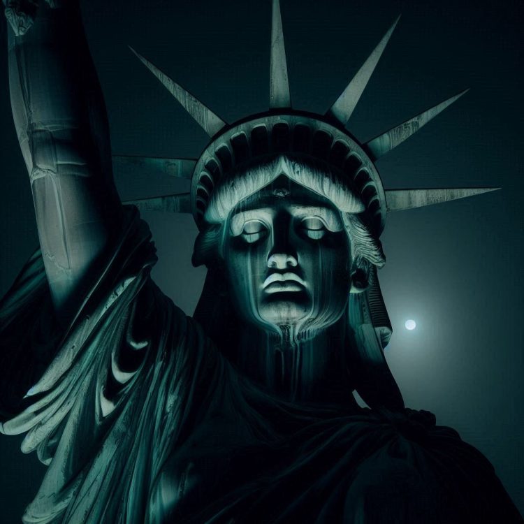 Statue of Liberty Gone Dark and Creepy